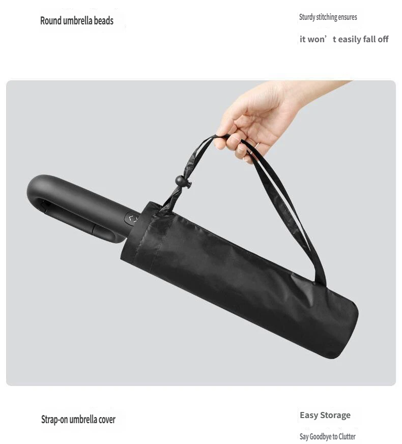 UPF50+ Windproof Large Folding Umbrella: Heavy-Duty Reinforced Frame & Sun Protection Canopy - Minimalist Outdoor Travel Umbrella for Men & Women