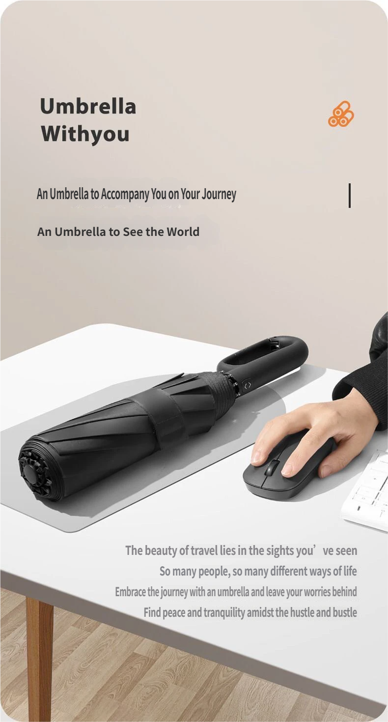 UPF50+ Windproof Large Folding Umbrella: Heavy-Duty Reinforced Frame & Sun Protection Canopy - Minimalist Outdoor Travel Umbrella for Men & Women