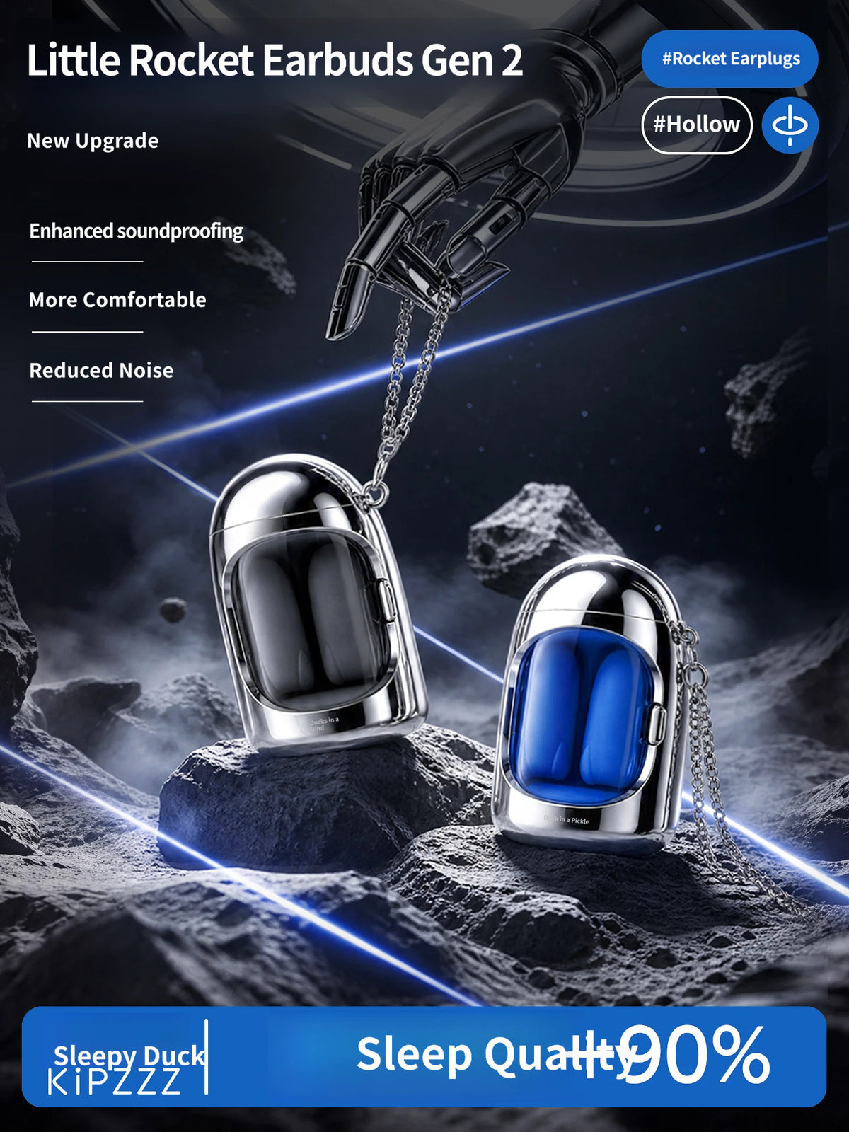 Little Rocket Noise Canceling Sleep Earplugs: Ultra-Soft Slow Rebound Memory Foam Ear Plugs for Snoring, Sleeping, Dormitory & Travel