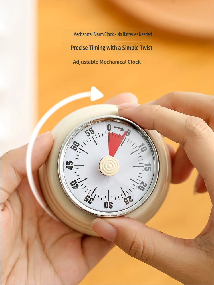 Visual Magnetic Kitchen Timer: 60-Minute Countdown Clock with Disappearing Red Disk - No Ticking, Loud Alarm for Cooking & Baking