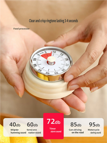 Visual Magnetic Kitchen Timer: 60-Minute Countdown Clock with Disappearing Red Disk - No Ticking, Loud Alarm for Cooking & Baking