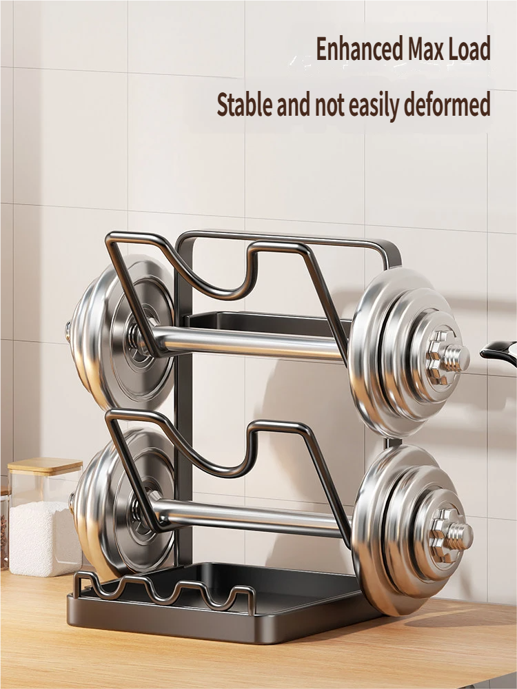 Multifunctional Kitchen Lid & Spatula Rest: Heat-Resistant Countertop Organizer for Pot Covers, Ladles & Utensils with Drip Tray