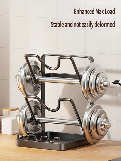 Multifunctional Kitchen Lid & Spatula Rest: Heat-Resistant Countertop Organizer for Pot Covers, Ladles & Utensils with Drip Tray