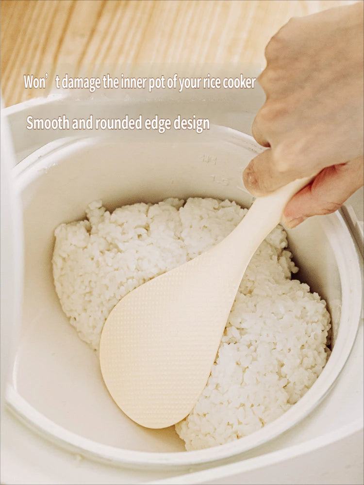 Japanese-Style Standing Non-Stick Rice Paddle: Food-Grade Heat-Resistant Meal Spoon with Double-Sided Anti-Stick Texture