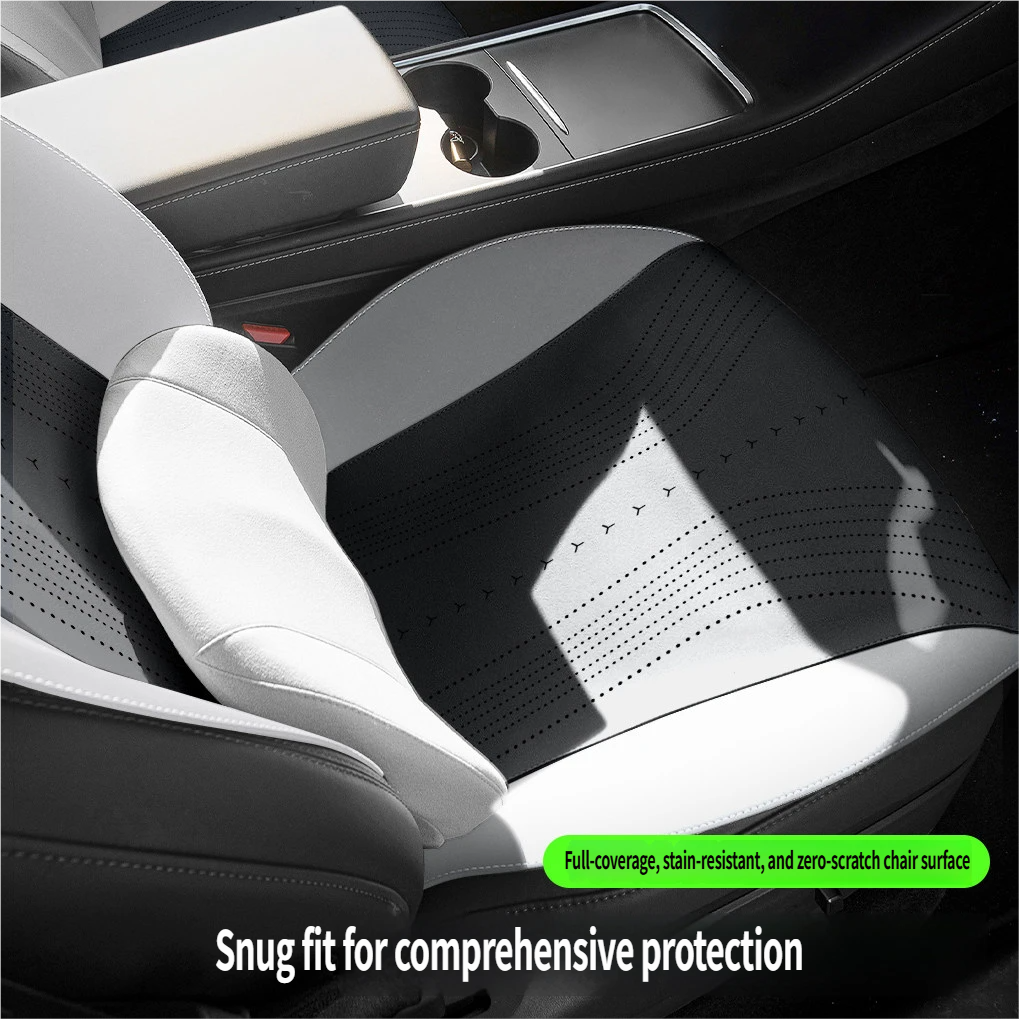 Breathable Premium Vegan Leather Protector with Original Interior Aesthetic Compatible with Tesla Model Y/ Model 3