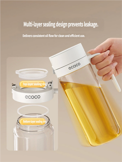 Automatic Gravity Flip Oil Dispenser: Leak-Proof Food-Grade Glass Bottle with No-Drip Spout for Olive Oil, Soy Sauce & Vinegar