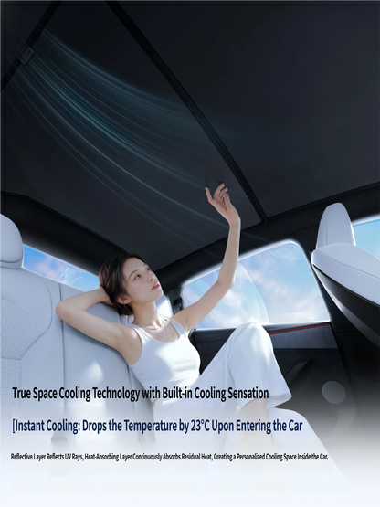 Tesla Model 3 & Model Y Magnetic Sunshade: Full Coverage Roof Glass Sun Blind with UV Protection - No-Sag Design for Model 3 Highland & Model Y