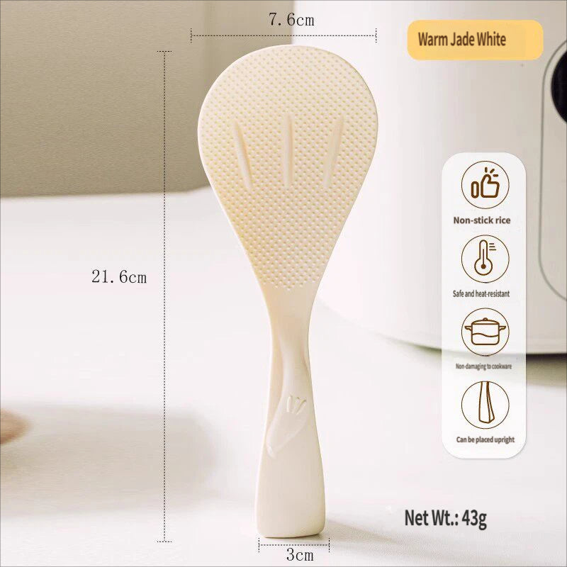 Japanese-Style Standing Non-Stick Rice Paddle: Food-Grade Heat-Resistant Meal Spoon with Double-Sided Anti-Stick Texture