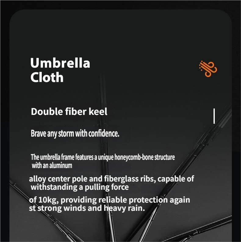 UPF50+ Windproof Large Folding Umbrella: Heavy-Duty Reinforced Frame & Sun Protection Canopy - Minimalist Outdoor Travel Umbrella for Men & Women