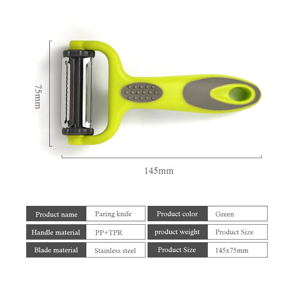 3-in-1 Multifunctional Rotary Peeler: Stainless Steel Julienne, Serrated & Standard Blades for Fruit, Vegetable & Potato Slicing