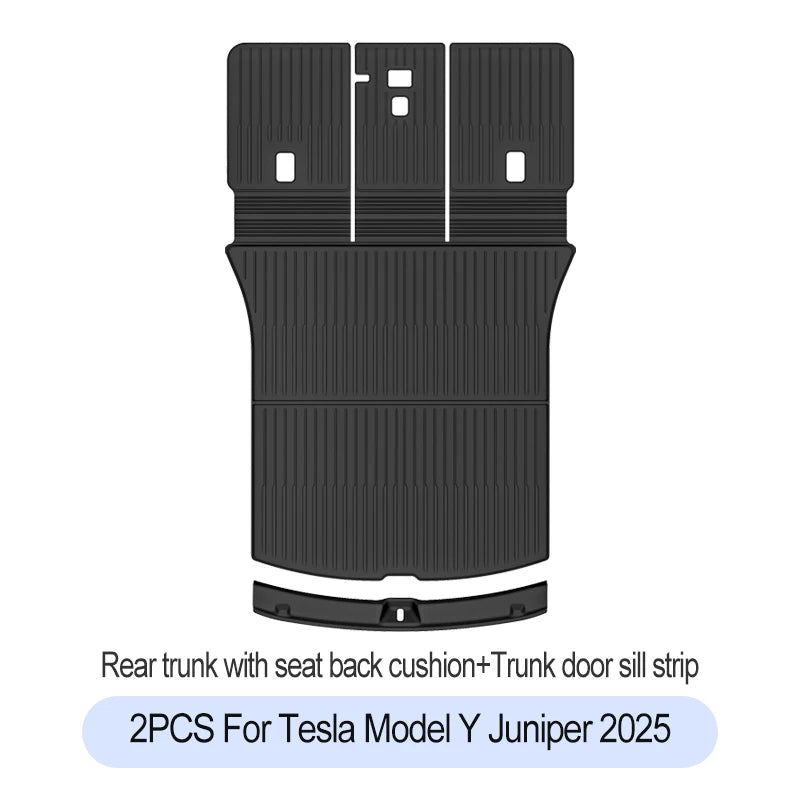 Premium TPE Floor Mats & Trunk Liner Set for 2025 Tesla Model Y (Juniper): All-Weather Custom Fit Waterproof Foot Pads & Luggage Mats