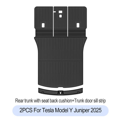 Premium TPE Floor Mats & Trunk Liner Set for 2025 Tesla Model Y (Juniper): All-Weather Custom Fit Waterproof Foot Pads & Luggage Mats