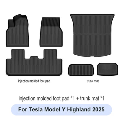 Premium TPE Floor Mats & Trunk Liner Set for 2025 Tesla Model Y (Juniper): All-Weather Custom Fit Waterproof Foot Pads & Luggage Mats