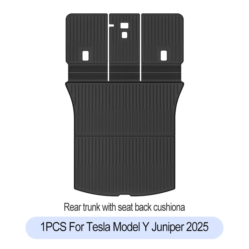 Premium TPE Floor Mats & Trunk Liner Set for 2025 Tesla Model Y (Juniper): All-Weather Custom Fit Waterproof Foot Pads & Luggage Mats