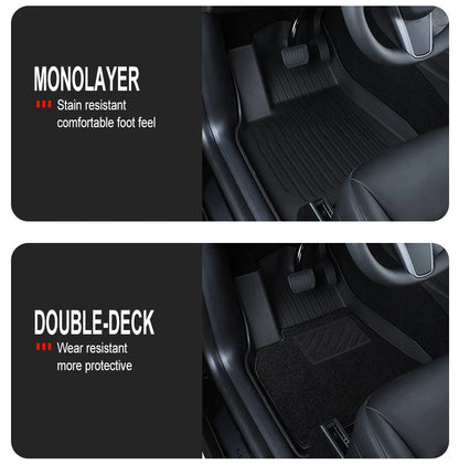 Premium TPE Floor Mats & Trunk Liner Set for 2025 Tesla Model Y (Juniper): All-Weather Custom Fit Waterproof Foot Pads & Luggage Mats