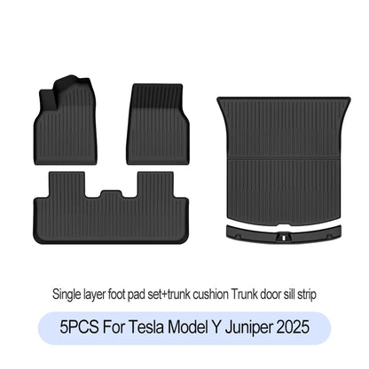 Premium TPE Floor Mats & Trunk Liner Set for 2025 Tesla Model Y (Juniper): All-Weather Custom Fit Waterproof Foot Pads & Luggage Mats