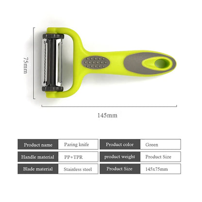 3-in-1 Multifunctional Rotary Peeler: Stainless Steel Julienne, Serrated & Standard Blades for Fruit, Vegetable & Potato Slicing