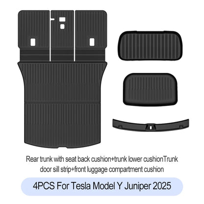 Premium TPE Floor Mats & Trunk Liner Set for 2025 Tesla Model Y (Juniper): All-Weather Custom Fit Waterproof Foot Pads & Luggage Mats