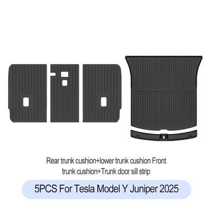 Premium TPE Floor Mats & Trunk Liner Set for 2025 Tesla Model Y (Juniper): All-Weather Custom Fit Waterproof Foot Pads & Luggage Mats