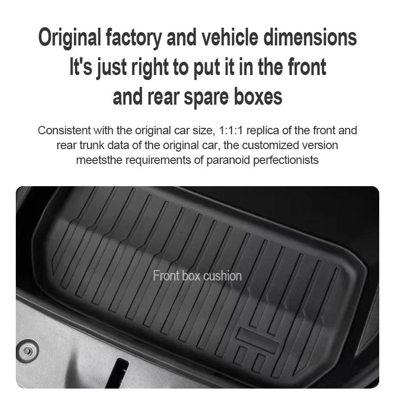 Premium TPE Floor Mats & Trunk Liner Set for 2025 Tesla Model Y (Juniper): All-Weather Custom Fit Waterproof Foot Pads & Luggage Mats