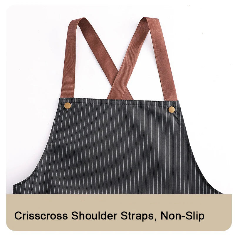 Waterproof Kitchen Apron with Removable Hand Towel: Cross-Back Anti-Fouling Cooking & Baking Bib for Home & Restaurant