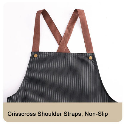 Waterproof Kitchen Apron with Removable Hand Towel: Cross-Back Anti-Fouling Cooking & Baking Bib for Home & Restaurant