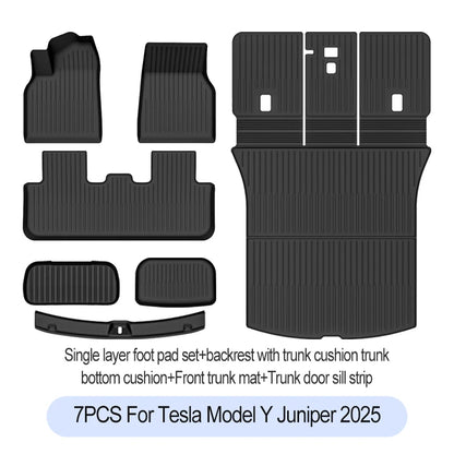 Premium TPE Floor Mats & Trunk Liner Set for 2025 Tesla Model Y (Juniper): All-Weather Custom Fit Waterproof Foot Pads & Luggage Mats