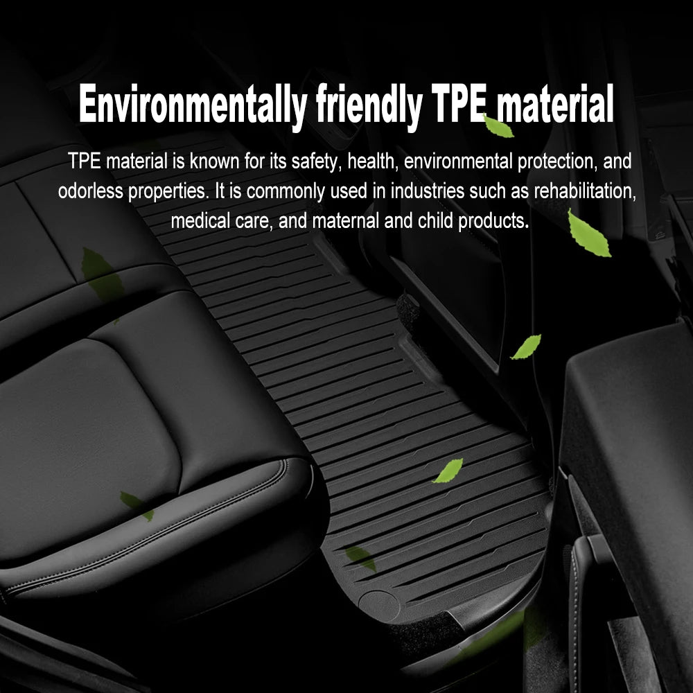 Premium TPE Floor Mats & Trunk Liner Set for 2025 Tesla Model Y (Juniper): All-Weather Custom Fit Waterproof Foot Pads & Luggage Mats