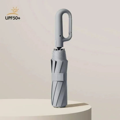 UPF50+ Windproof Large Folding Umbrella: Heavy-Duty Reinforced Frame & Sun Protection Canopy - Minimalist Outdoor Travel Umbrella for Men & Women