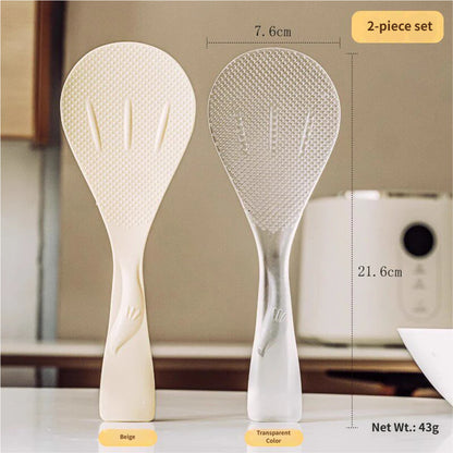 Japanese-Style Standing Non-Stick Rice Paddle: Food-Grade Heat-Resistant Meal Spoon with Double-Sided Anti-Stick Texture