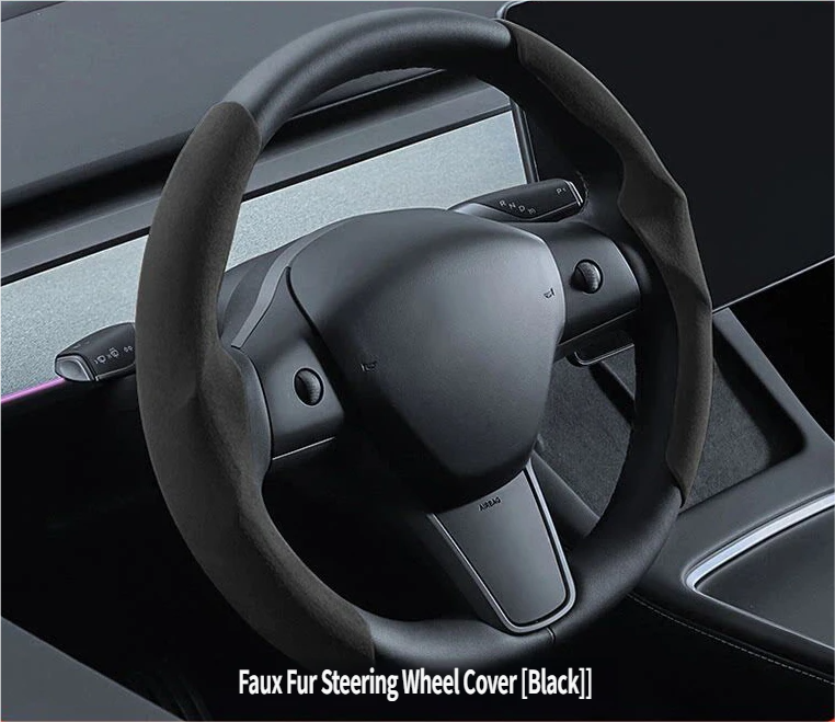 Ultra-Slim Carbon Fiber & Alcantara Steering Wheel Cover for Tesla Model 3 (Highland) & Model Y: Non-Slip, Sweat-Proof & Custom Fit Interior Upgrade