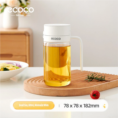Automatic Gravity Flip Oil Dispenser: Leak-Proof Food-Grade Glass Bottle with No-Drip Spout for Olive Oil, Soy Sauce & Vinegar