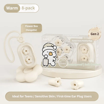 Gen-2 Floral Sleep Earplugs: Ultra-Soft Noise-Canceling Ear Plugs for Small Ear Canals - Ergonomic Silicone Sleeping Plugs for Side Sleepers, Snoring & Dorm Use
