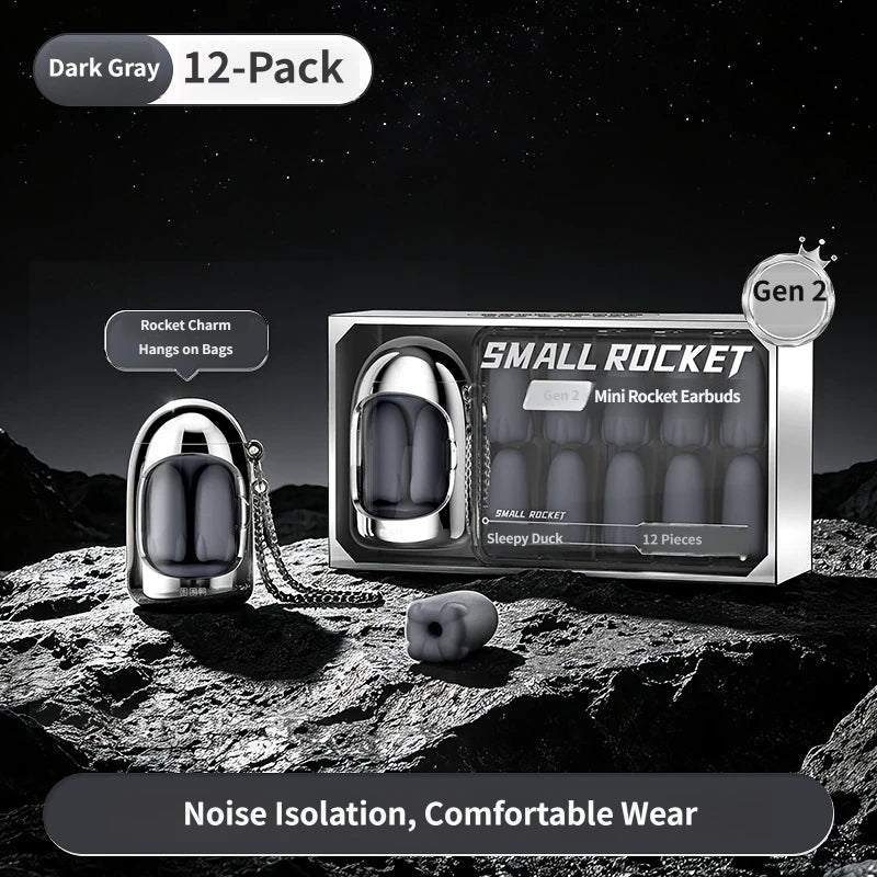 Little Rocket Noise Canceling Sleep Earplugs: Ultra-Soft Slow Rebound Memory Foam Ear Plugs for Snoring, Sleeping, Dormitory & Travel