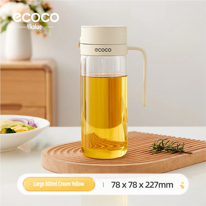 Automatic Gravity Flip Oil Dispenser: Leak-Proof Food-Grade Glass Bottle with No-Drip Spout for Olive Oil, Soy Sauce & Vinegar