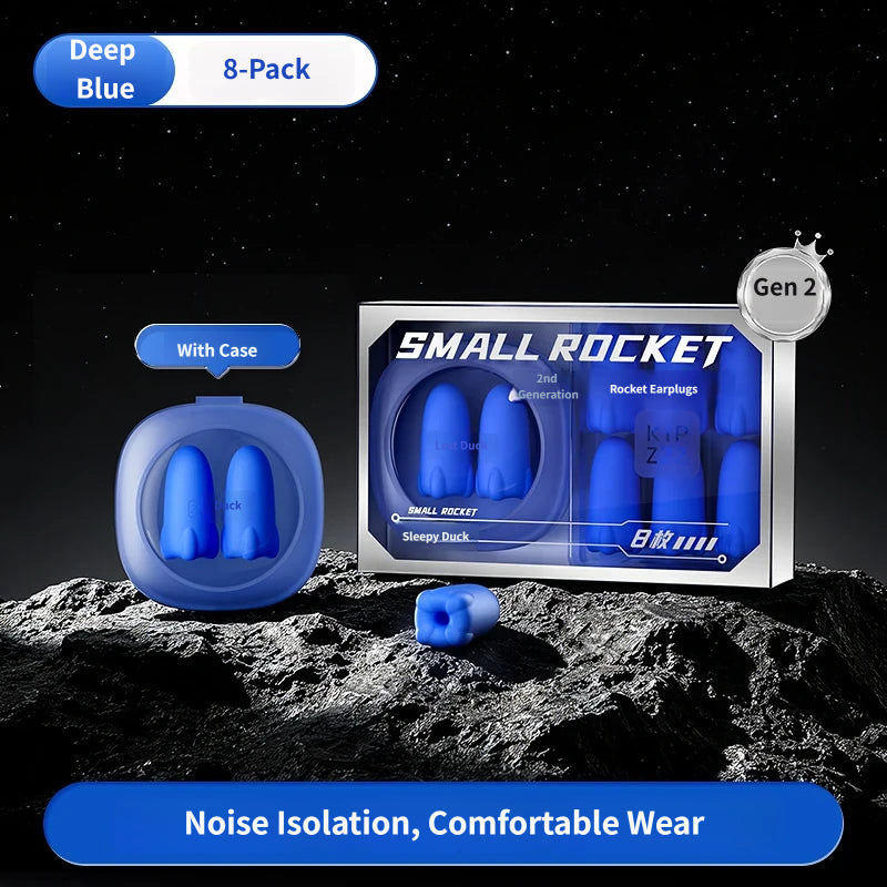Little Rocket Noise Canceling Sleep Earplugs: Ultra-Soft Slow Rebound Memory Foam Ear Plugs for Snoring, Sleeping, Dormitory & Travel