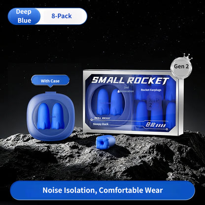 Little Rocket Noise Canceling Sleep Earplugs: Ultra-Soft Slow Rebound Memory Foam Ear Plugs for Snoring, Sleeping, Dormitory & Travel