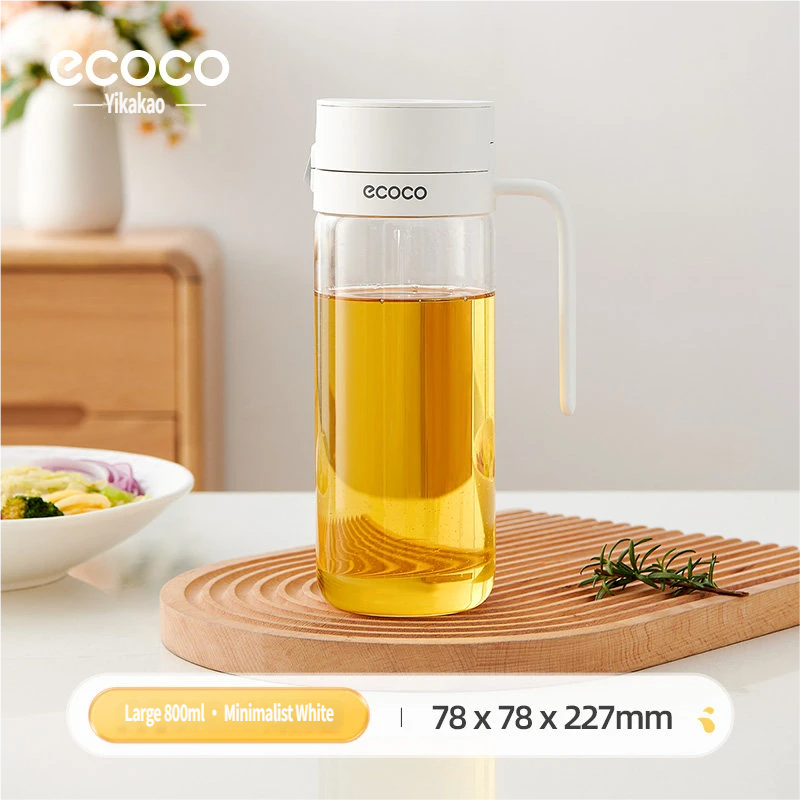 Automatic Gravity Flip Oil Dispenser: Leak-Proof Food-Grade Glass Bottle with No-Drip Spout for Olive Oil, Soy Sauce & Vinegar