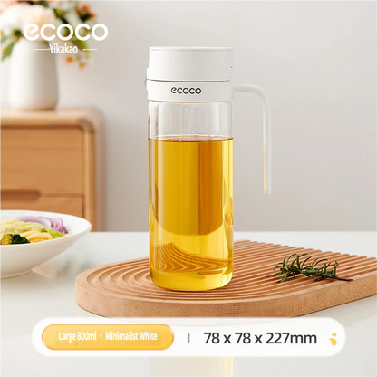 Automatic Gravity Flip Oil Dispenser: Leak-Proof Food-Grade Glass Bottle with No-Drip Spout for Olive Oil, Soy Sauce & Vinegar