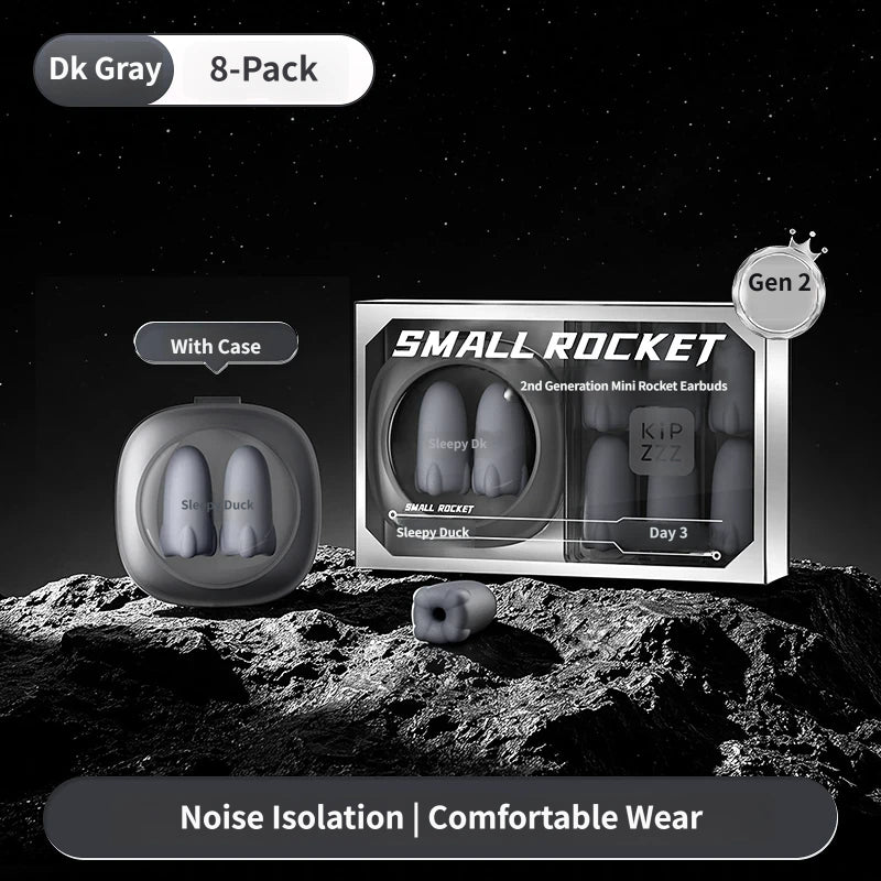Little Rocket Noise Canceling Sleep Earplugs: Ultra-Soft Slow Rebound Memory Foam Ear Plugs for Snoring, Sleeping, Dormitory & Travel