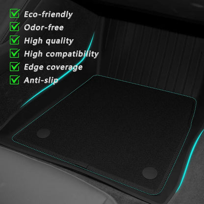 Premium TPE Floor Mats & Trunk Liner Set for 2025 Tesla Model Y (Juniper): All-Weather Custom Fit Waterproof Foot Pads & Luggage Mats