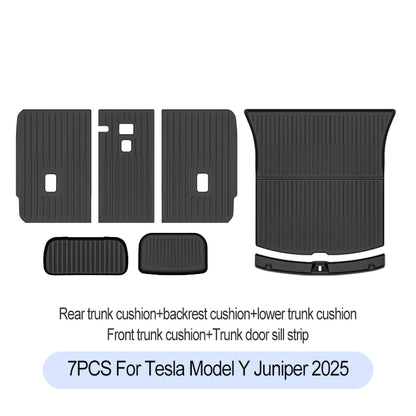 Premium TPE Floor Mats & Trunk Liner Set for 2025 Tesla Model Y (Juniper): All-Weather Custom Fit Waterproof Foot Pads & Luggage Mats