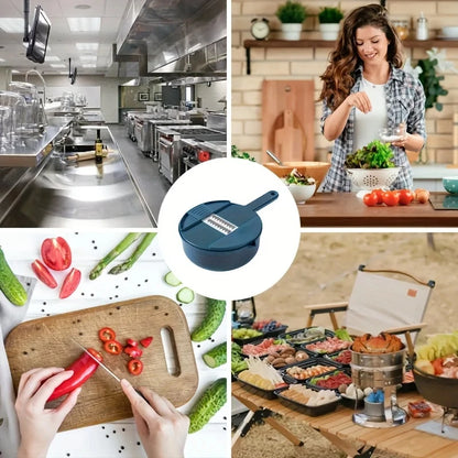 9-in-1 Multifunctional Vegetable Cutter with Drain Basket: Professional Mandoline Slicer, Grater & Shredder for Kitchen Meal Prep