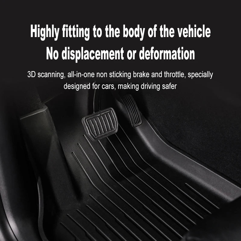 Premium TPE Floor Mats & Trunk Liner Set for 2025 Tesla Model Y (Juniper): All-Weather Custom Fit Waterproof Foot Pads & Luggage Mats