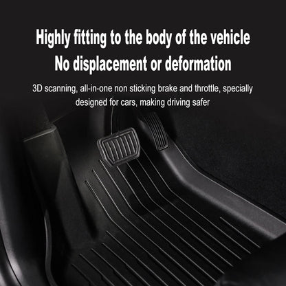 Premium TPE Floor Mats & Trunk Liner Set for 2025 Tesla Model Y (Juniper): All-Weather Custom Fit Waterproof Foot Pads & Luggage Mats