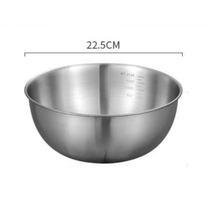 Stainless Steel Nesting Mixing Bowls Set with Volume Scales: 3-Piece Heavy-Duty Kitchen Storage & Salad Bowls for Cooking, Baking & Meal Prep