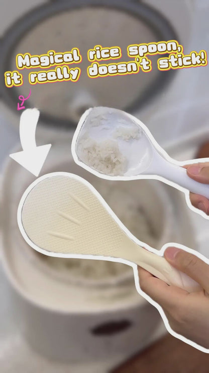 Japanese-Style Standing Non-Stick Rice Paddle: Food-Grade Heat-Resistant Meal Spoon with Double-Sided Anti-Stick Texture
